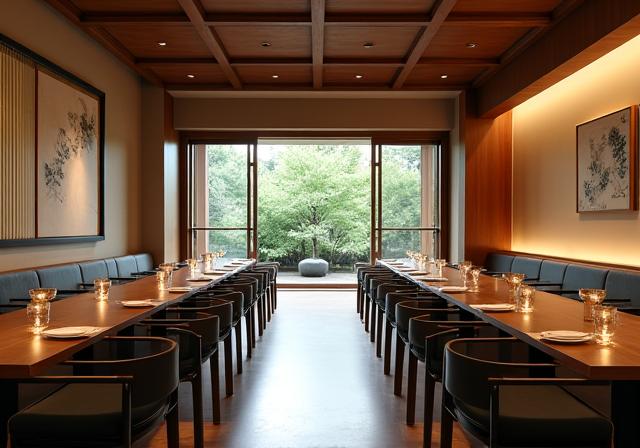 An elegantly set private dining room at Hanok Bapsang